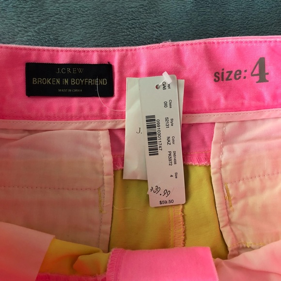 NWT J. Crew Broken in Boyfriend Pink Chino Shorts - Picture 2 of 6